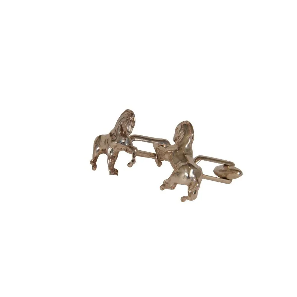 Zaunick Mens Wild Horses Cufflinks .925 Sterling Silver Long Sleeve Dress Shirt